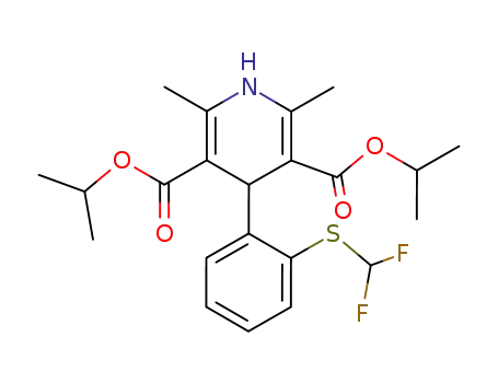 Molecular Structure of 110525-41-2 (3,5-Pyridinedicarboxylic acid, 1,4-dihydro-4-(2-((difluoromethyl)thio) phenyl)-2,6-dimethyl-, bis(1-methylethyl) ester)