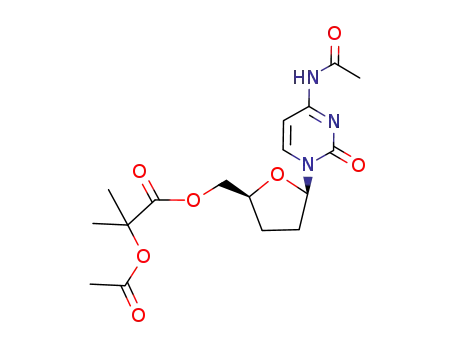 Molecular Structure of 126430-20-4 (Cytidine, N-acetyl-2',3'-dideoxy-, 5'-[2-(acetyloxy)-2-methylpropanoate])