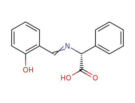 Molecular Structure of 63546-36-1 (Benzeneacetic acid, a-[[(2-hydroxyphenyl)methylene]amino]-, (S)-)