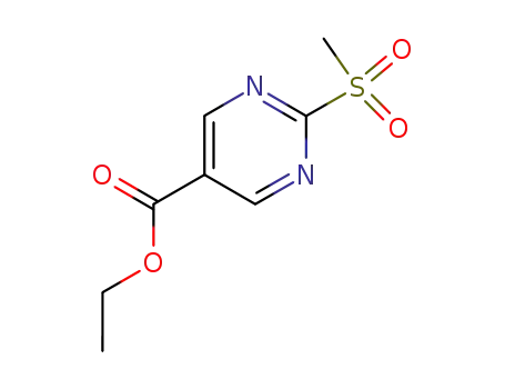 Molecular Structure of 148550-51-0 (ETHYL 2-(METHYLSULFONYL)PYRIMIDINE-5-CARBOXYLATE)