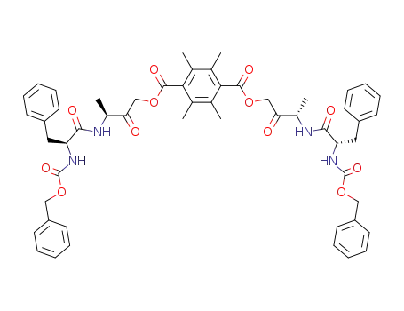 2,3,5,6-Tetramethyl-terephthalic acid bis-[(S)-3-((S)-2-benzyloxycarbonylamino-3-phenyl-propionylamino)-2-oxo-butyl] ester