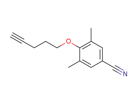 Molecular Structure of 134472-29-0 (Benzonitrile, 3,5-dimethyl-4-(4-pentynyloxy)-)