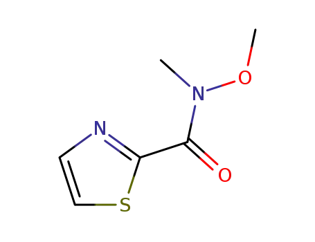 Molecular Structure of 885278-18-2 (N-METHOXY-N-METHYL-THIAZOLE-2-CARBOXAMIDE)