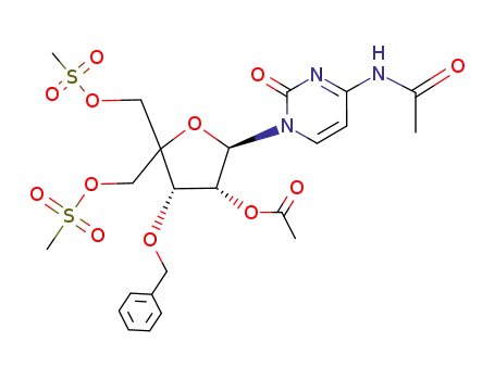 (2R,3R,4S)-2-(4-acetamido-2-oxopyrimidin-1(2H)-yl)-4-(benzyloxy)-5,5-bis(((methylsulfonyl)oxy)methyl)tetrahydrofuran-3-yl acetate