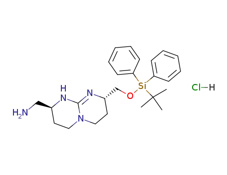C-[8-(tert-butyl-diphenyl-silanyloxymethyl)-1,3,4,6,7,8-hexahydro-2H-pyrimido[1,2-a]pyrimidin-2-yl]-methylamine; hydrochloride