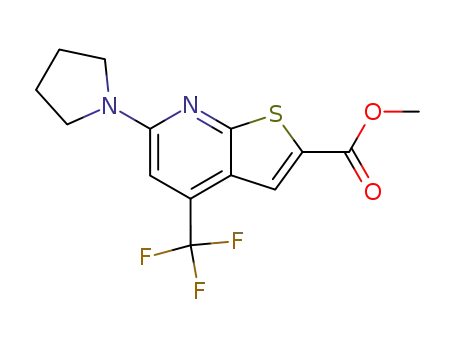 6-pyrrolidin-1-yl-4-trifluoromethyl-thieno[2,3-b]pyridine-2-carboxylic acid methyl ester