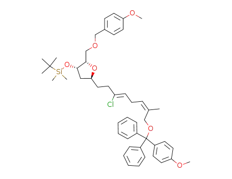 tert-Butyl-[(2S,3S,5S)-5-{(3Z,6Z)-3-chloro-8-[(4-methoxy-phenyl)-diphenyl-methoxy]-7-methyl-octa-3,6-dienyl}-2-(4-methoxy-benzyloxymethyl)-tetrahydro-furan-3-yloxy]-dimethyl-silane