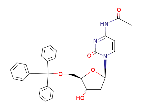 Molecular Structure of 40094-20-0 (Cytidine, N-acetyl-2'-deoxy-5'-O-(triphenylmethyl)-)