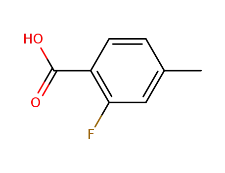 Molecular Structure of 7697-23-6 (2-Fluoro-4-methylbenzoic acid)