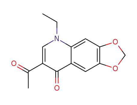 Molecular Structure of 34841-20-8 (7-acetyl-5-ethyl[1,3]dioxolo[4,5-g]quinolin-8(5H)-one)