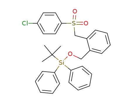 Molecular Structure of 558464-21-4 (Silane,
[[2-[[(4-chlorophenyl)sulfonyl]methyl]phenyl]methoxy](1,1-dimethylethyl)di
phenyl-)