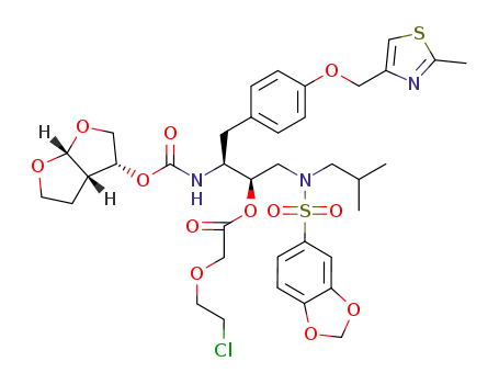 (1R,2S)-2-({[(3R,3aS,6aR)-hexahydrofuro[2,3-b]furan-3-yloxy]carbonyl}amino)-1-{[(1,3-benzodioxol-5-ylsulfonyl)(isobutyl)amino]methyl}-3-{4-[(2-methyl-1,3-thiazol-4-yl)methoxy]phenyl}propyl (2-chloroethoxy)acetate
