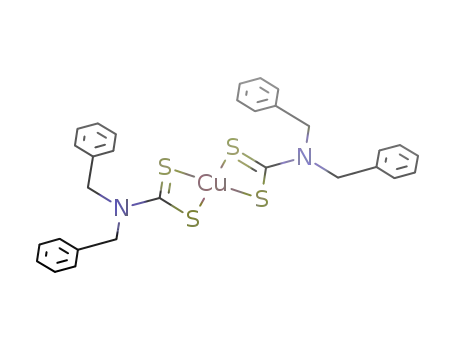Molecular Structure of 34409-33-1 (Copper, bisbis(phenylmethyl)carbamodithioato-.kappa.S,.kappa.S-, (SP-4-1)-)