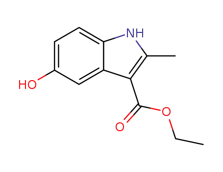 Molecular Structure of 7598-91-6 (ETHYL 5-HYDROXY-2-METHYLINDOLE-3-CARBOXYLATE)