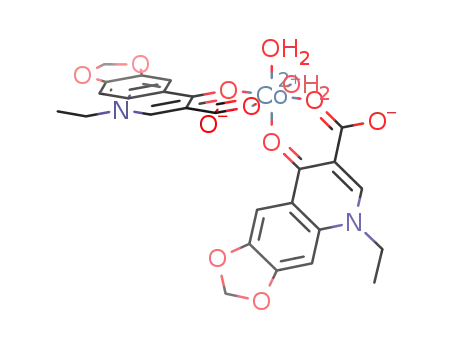 Co(5,8-dihydro-5-ethyl-8-oxo-1,3-dioxolo[4,5-g]quinoline-7-carboxylic acid(-H))2(H2O)2