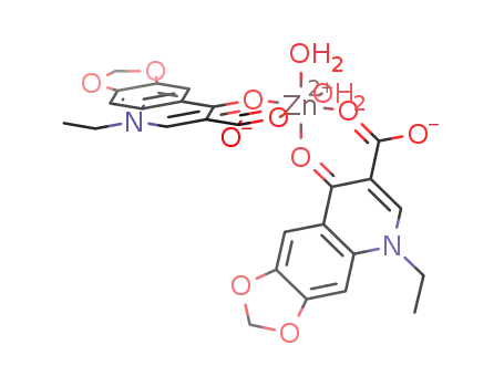 Zn(5,8-dihydro-5-ethyl-8-oxo-1,3-dioxolo[4,5-g]quinoline-7-carboxylic acid(-H))2(H2O)2