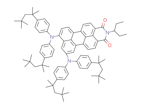 N-(1'-ethylpropyl)-9,11-bis(bis(4-(2,4,4-trimethylpentane-2-yl)phenyl)amino)perylene-3,4-dicarboximide