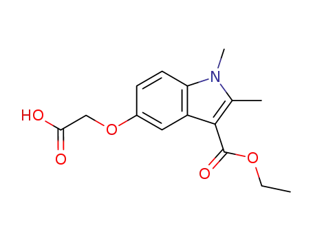 Molecular Structure of 64199-47-9 (1H-Indole-3-carboxylic acid, 5-(carboxymethoxy)-1,2-dimethyl-, 3-ethyl
ester)