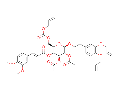 3,4-bis(allyloxy)phenylethyl 2,3-di-O-acetyl-4-O-((trans)-3,4-dimethoxycinnamoyl)-6-O-alloc-β-D-glucopyranoside