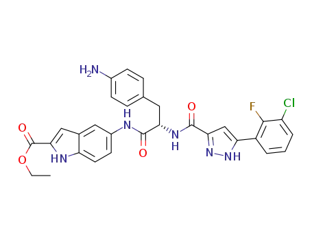 (S)-5-[2-[3-(3-chloro-2-fluorophenyl)-1H-pyrazole-3-carboxamido]-3-(4-aminophenyl)-propionamido] -1H-indole-2-carboxylic acid ethyl ester