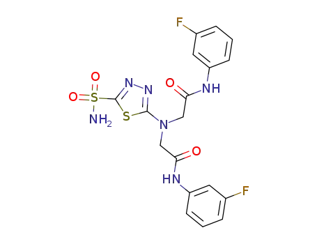 5-N,N-bis(2-[N-{3-fluorophenyl}acetamido])-5-amino-1,3,4-thiadiazole-2-sulfonamide