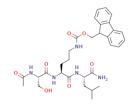 (9H-fluoren-9-yl)methyl ((S)-4-((S)-2-acetamido-3-hydroxypropanamido)-5-(((S)-1-amino-4-methyl-1-oxopentan-2-yl)amino)-5-oxopentyl)carbamate