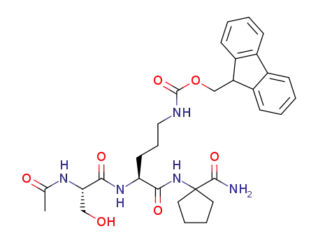 (9H-fluoren-9-yl) methyl ((S)-4-((S)-2-acetamido-3-hydroxypropanamido)-5-((1-carbamoylcyclopentyl)amino)-5-oxopentyl)carbamate