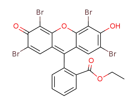 Molecular Structure of 26799-78-0 (Benzoic acid, 2-(2,4,5,7-tetrabromo-6-hydroxy-3-oxo-3H-xanthen-9-yl)-,
ethyl ester)