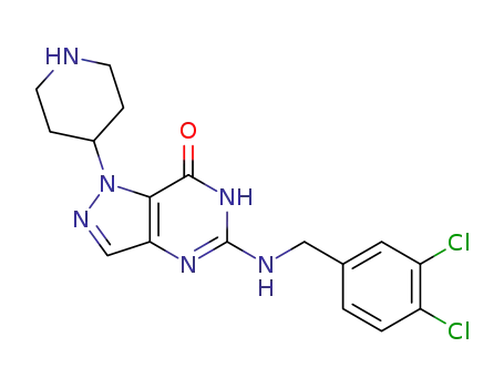 5-[(3,4-dichlorophenyl)methylamino]-1-(4-piperidyl)-6H-pyrazolo[4,3-d]pyrimidin-7-one
