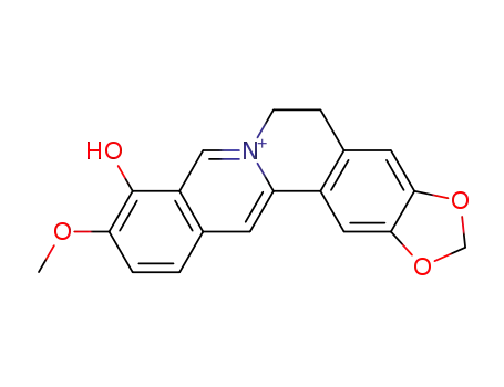 Molecular Structure of 17388-19-1 (10-Methoxy-5,6-dihydrobenzo[g]-1,3-benzodioxolo[5,6-a]quinolizinium-9-ol)