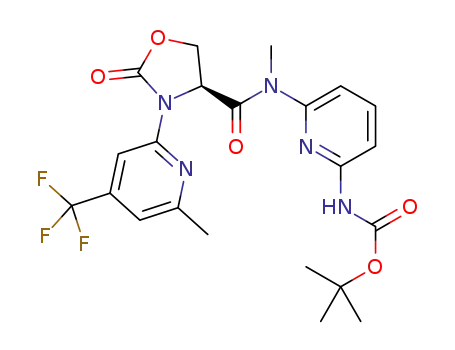 (S)-tert-butyl (6-(N-methyl-3-(6-methyl-4-(trifluoromethyl)pyridin-2-yl)-2-oxooxazolidine-4-carboxamido)pyridin-2-yl)carbamate