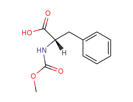 Molecular Structure of 41844-91-1 ((S)-2-(MethoxycarbonylaMino)-3-phenylpropanoic acid)
