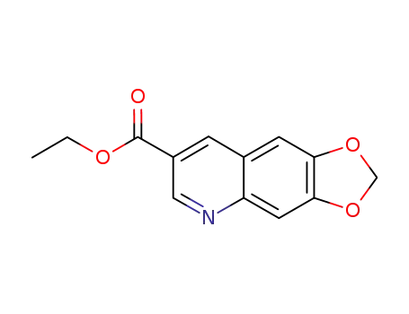 Molecular Structure of 26893-30-1 (1,3-Dioxolo[4,5-g]quinoline-7-carboxylic acid, ethyl ester)