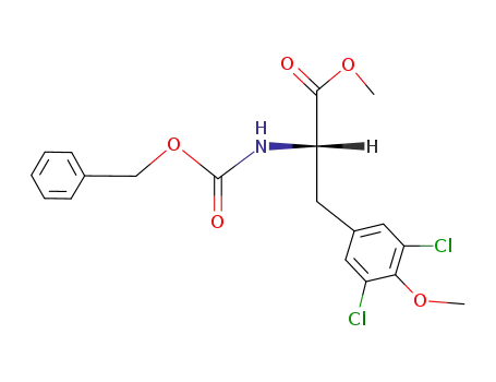 Molecular Structure of 67591-18-8 (L-Tyrosine, 3,5-dichloro-O-methyl-N-[(phenylmethoxy)carbonyl]-, methyl
ester)