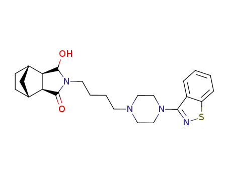(1R*,2S*,6R*,7S*)-5-hydroxy-4-<4-<4-(1,2-benzisothiazol-3-yl)-1-piperazinyl>butyl>-4-azatricyclo<5.2.1.02,6>decan-3-one