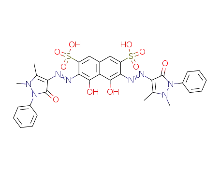 2,7-Naphthalenedisulfonicacid,3,6-bis[2-(2,3-dihydro-1,5-dimethyl-3-oxo-2-phenyl-1H-pyrazol-4-yl)diazenyl]-4,5-dihydroxy-