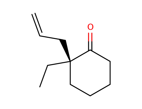 Molecular Structure of 812639-08-0 (Cyclohexanone, 2-ethyl-2-(2-propenyl)-, (2S)-)