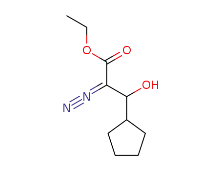 Cyclopentanepropanoic acid, a-diazo-b-hydroxy-, ethyl ester