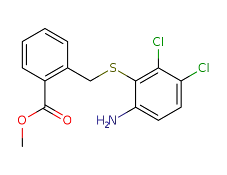 Molecular Structure of 875895-78-6 (Benzoic acid, 2-[[(6-amino-2,3-dichlorophenyl)thio]methyl]-, methyl
ester)