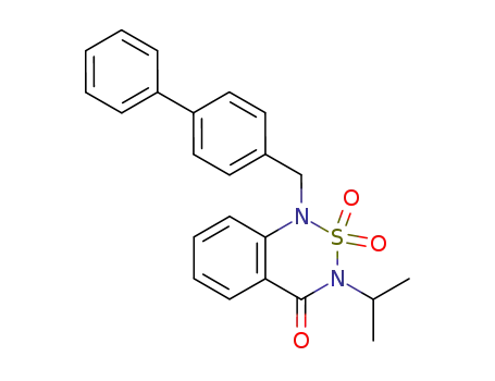 1-biphenyl-4-ylmethyl-3-isopropyl-2,2-dioxo-2,3-dihydro-1H-2λ6-benzo[1,2,6]thiadiazin-4-one