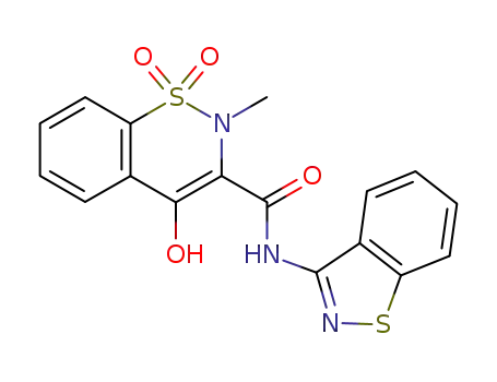 Molecular Structure of 67345-05-5 (2H-1,2-Benzothiazine-3-carboxamide,
N-1,2-benzisothiazol-3-yl-4-hydroxy-2-methyl-, 1,1-dioxide)
