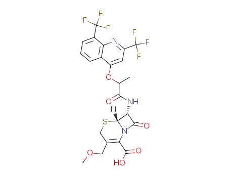7-[2-(2,8-bis-trifluoromethyl-quinolin-4-yloxy)-propionylamino]-3-methoxymethyl-8-oxo-5-thia-1-aza-bicyclo[4.2.0]oct-2-ene-2-carboxylic acid