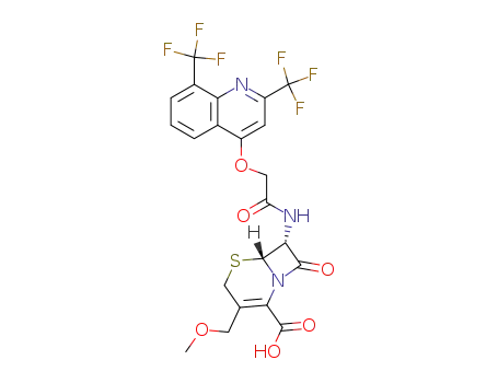 (6R,7R)-7-[2-(2,8-Bis-trifluoromethyl-quinolin-4-yloxy)-acetylamino]-3-methoxymethyl-8-oxo-5-thia-1-aza-bicyclo[4.2.0]oct-2-ene-2-carboxylic acid