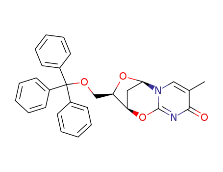 Molecular Structure of 25442-42-6 (5-O-Triphenylmethyl-2-deoxy-2,3-didehyrothymidine)