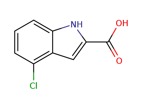 Molecular Structure of 24621-73-6 (4-chloro-1H-indole-2-carboxylic acid)