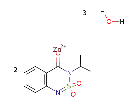 zinc(II) 1-dehydro-3-isopropyl-1H-2,1,3-benzothiadiazin-4(3H)-one 2,2-dioxidate trihydrate