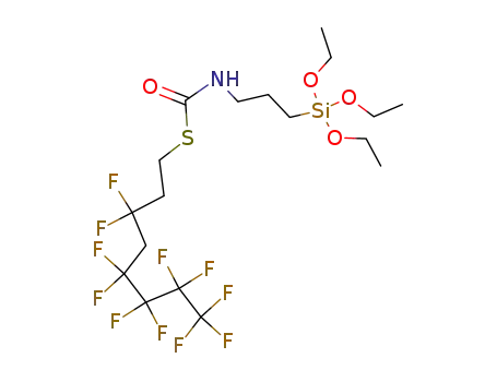 [3-(triethoxysilyl-propyl)-thiocarbamic acid S-(3,3,5,5,6,6,7,7,8,8,8-undecafluoro-octyl)ester]