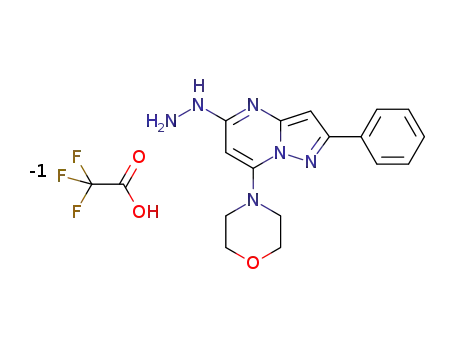 (7-morpholin-4-yl-2-phenyl-pyrazolo[1,5-a]pyrimidin-5-yl)hydrazine trifluoroacetate