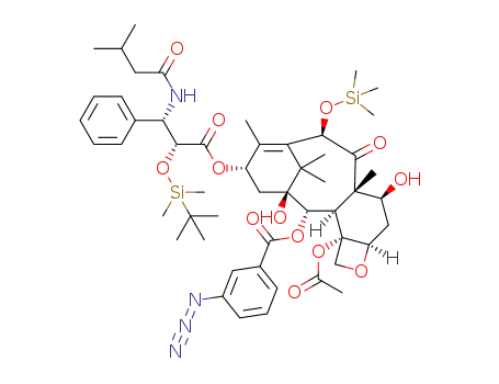 2'-O-(t-butyldimethylsilyl)-3'N-debenzoyl-3'N-isovaleryl-2-debenzoyl-2-m-N3-benzoyl-10-deacetyl-10-O-(trimethylsilyl)taxol