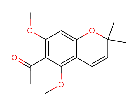 Molecular Structure of 18780-97-7 (Ethanone,1-(5,7-dimethoxy-2,2-dimethyl-2H- 1-benzopyran-6-yl)- )
